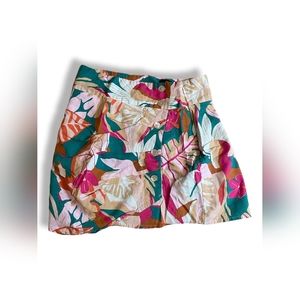 Forever 21 Floral Button-Front Mini Skirt, Size S